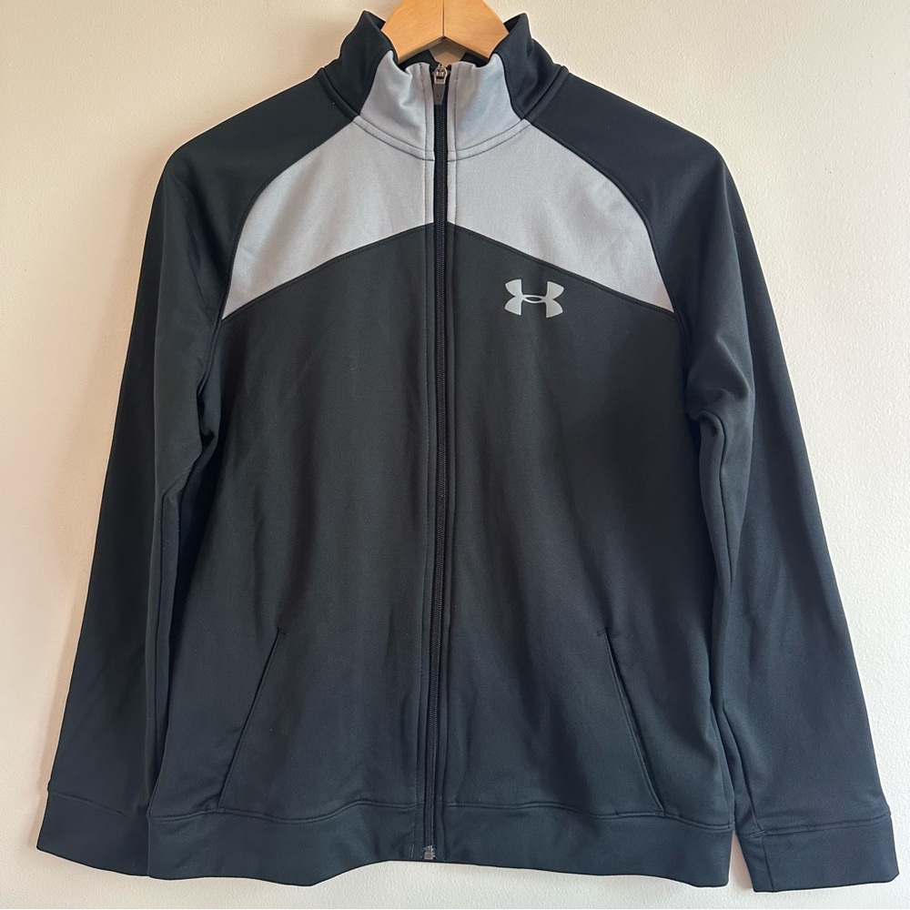 Under Armour Charcoal and Light Gray Track Jacket, Boy Size XL